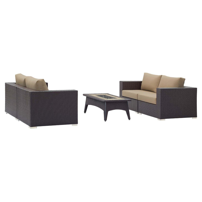 Convene 5 Piece Set Outdoor Patio with Fire Pit