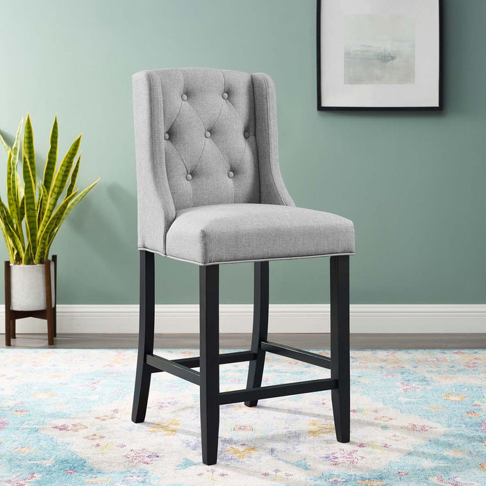 Baronet Tufted Button Upholstered Fabric Counter Stool