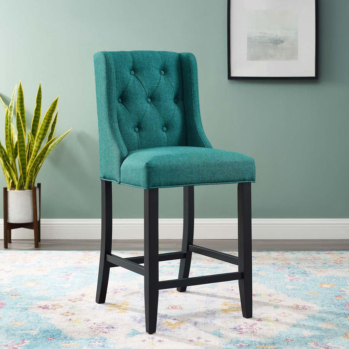 Baronet Tufted Button Upholstered Fabric Counter Stool