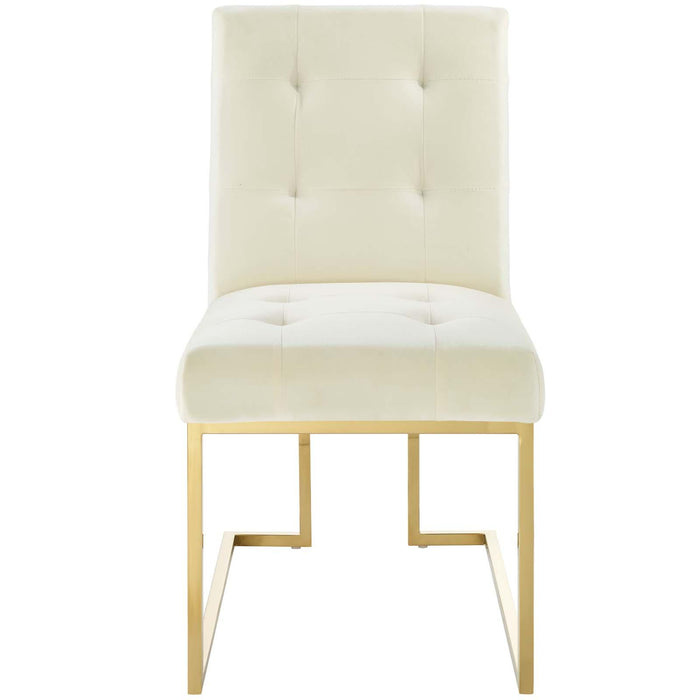 Privy Gold Stainless Steel Performance Velvet Dining Chair