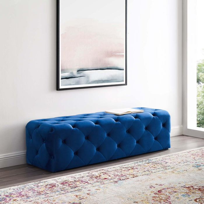 Amour 60" Tufted Button Entryway Performance Velvet Bench