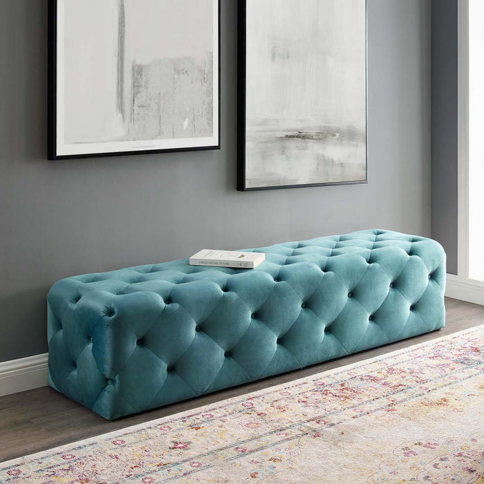 Amour 72" Tufted Button Entryway Performance Velvet Bench