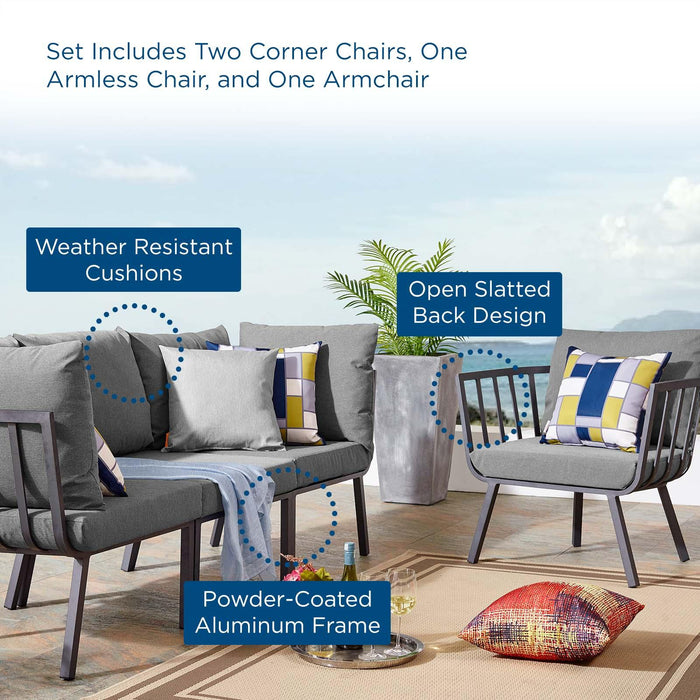 Riverside 4 Piece Outdoor Patio Aluminum Set