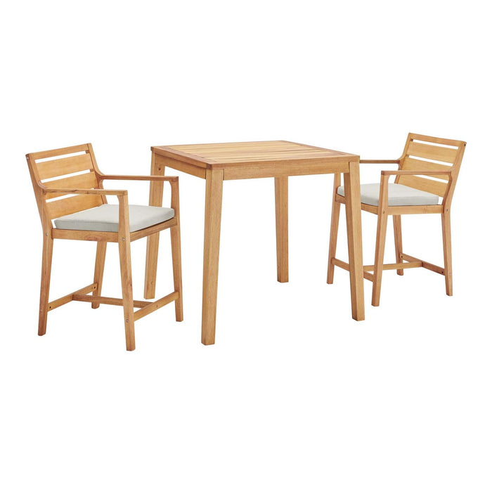 Portsmouth 3 Piece Outdoor Patio Karri Wood Bar Set image