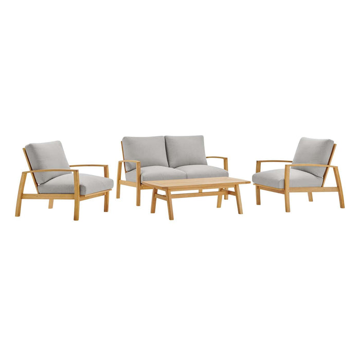 Orlean 4 Piece Outdoor Patio Eucalyptus Wood Set