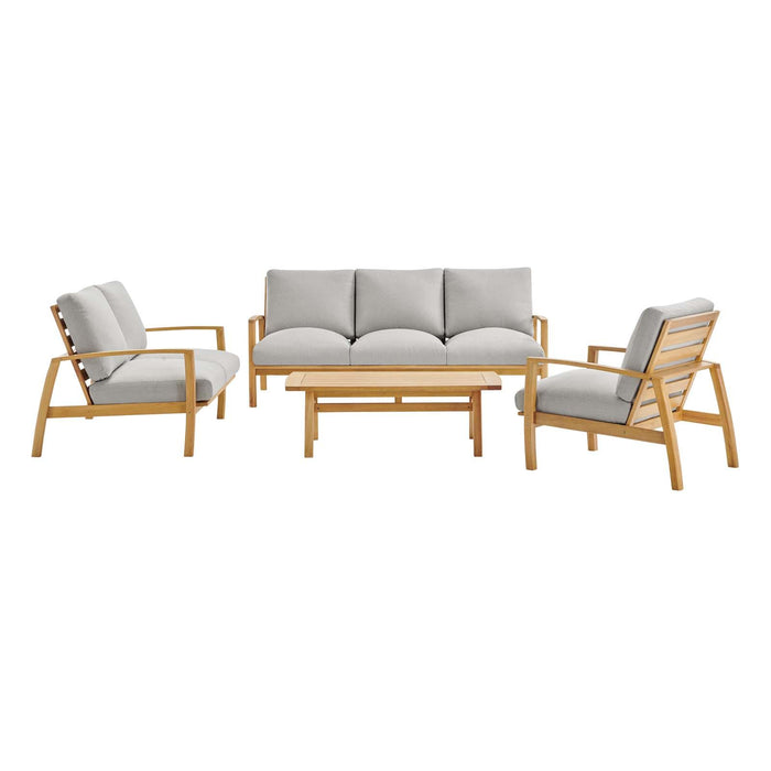 Orlean 4 Piece Outdoor Patio Eucalyptus Wood Set