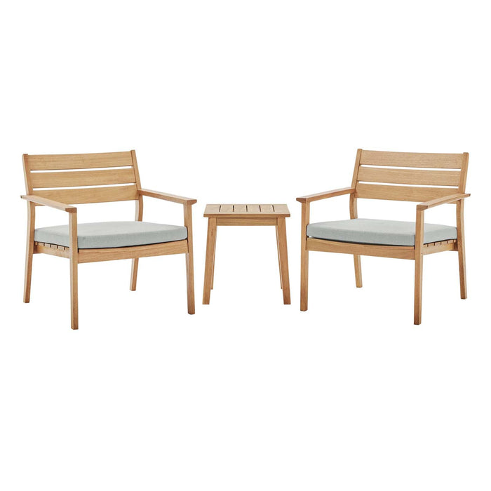 Breton 3 Piece Outdoor Patio Ash Wood Set image