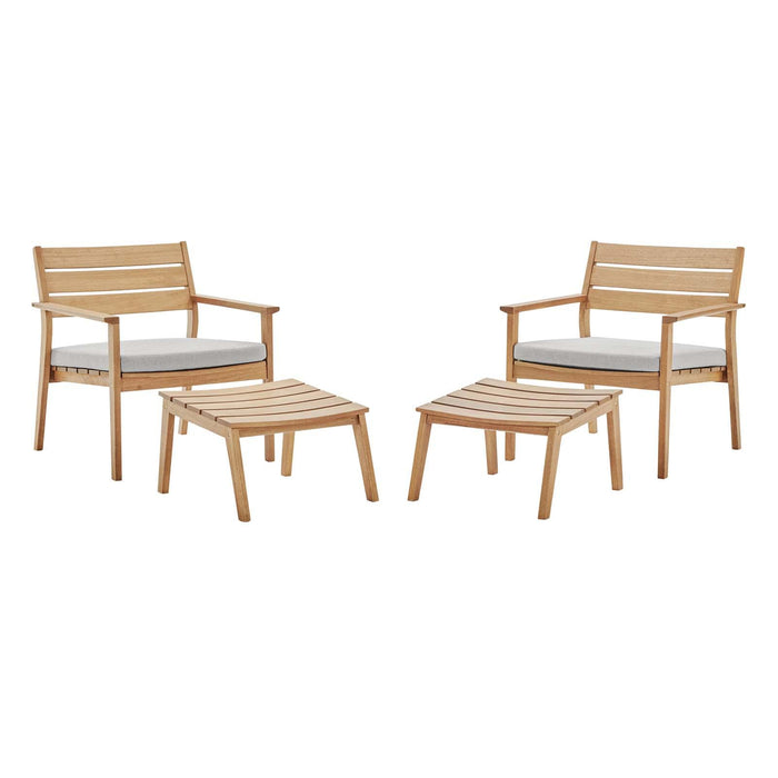 Breton 4 Piece Outdoor Patio Ash Wood Set image