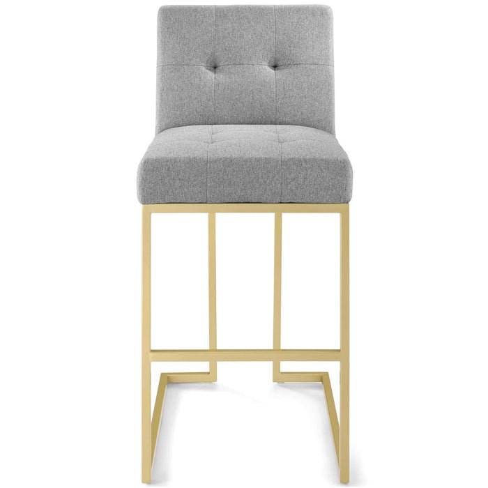 Privy Gold Stainless Steel Upholstered Fabric Bar Stool