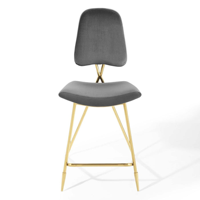 Ponder Performance Velvet Counter Stool