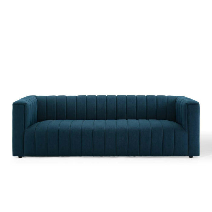 Reflection Channel Tufted Upholstered Fabric Sofa