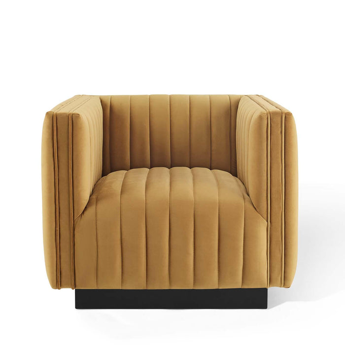 Conjure Channel Tufted Performance Velvet Accent Armchair