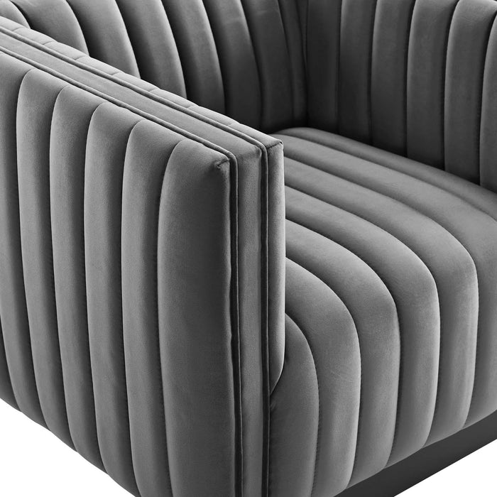 Conjure Channel Tufted Performance Velvet Accent Armchair