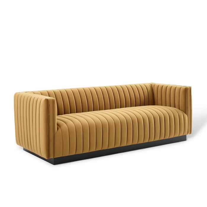 Conjure Channel Tufted Velvet Sofa image