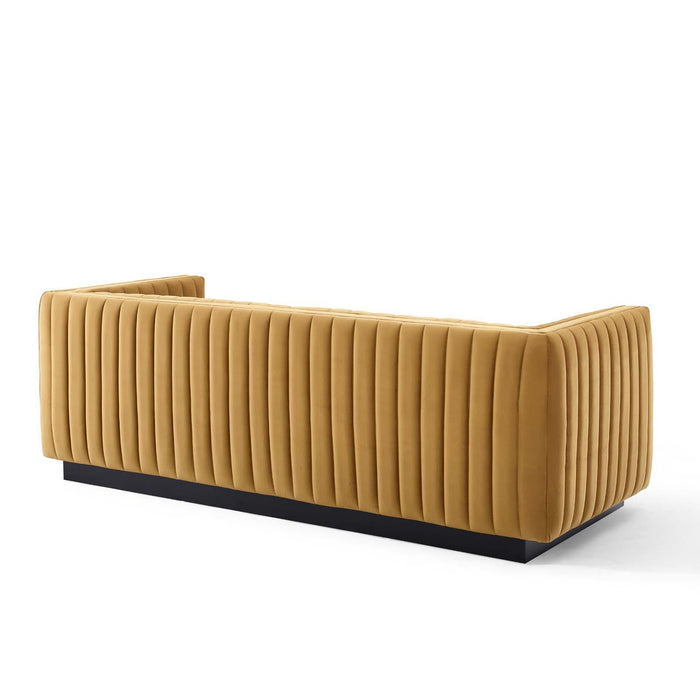 Conjure Channel Tufted Velvet Sofa