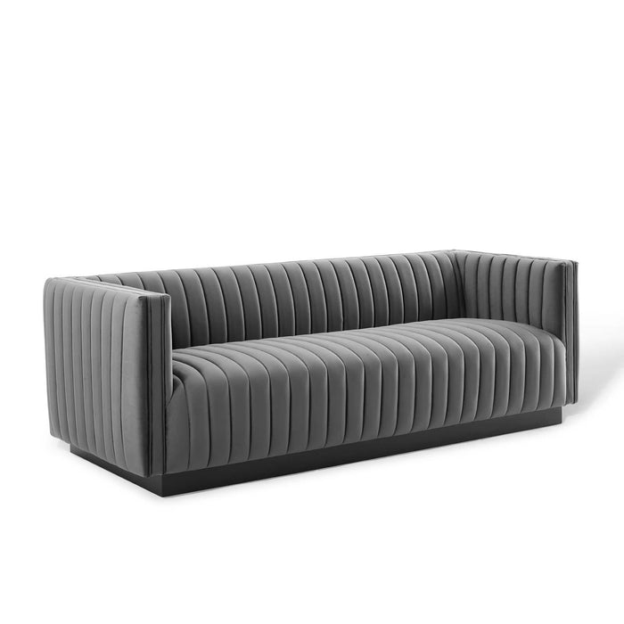 Conjure Channel Tufted Velvet Sofa