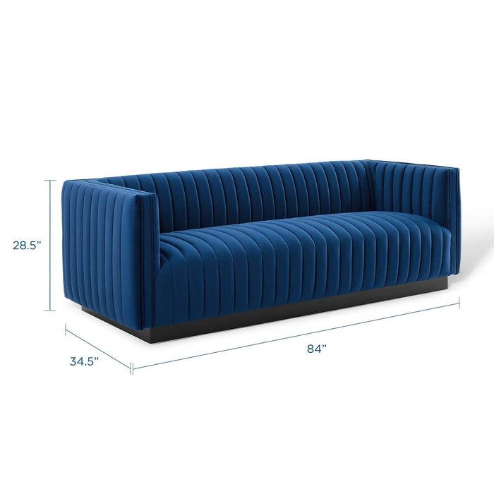 Conjure Channel Tufted Velvet Sofa