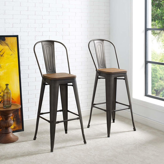 Promenade Bar Stool Metal Set of 2