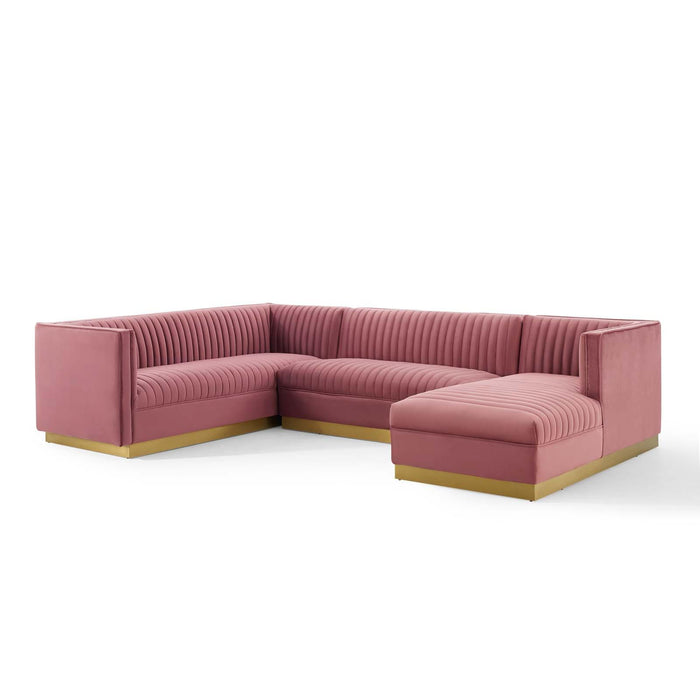 Sanguine 3 Piece Performance Velvet Sectional Sofa Set image