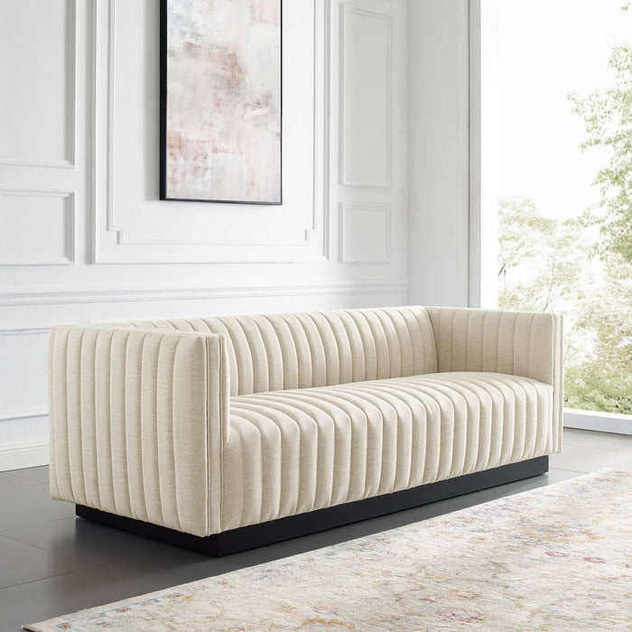 Conjure Tufted Upholstered Fabric Sofa