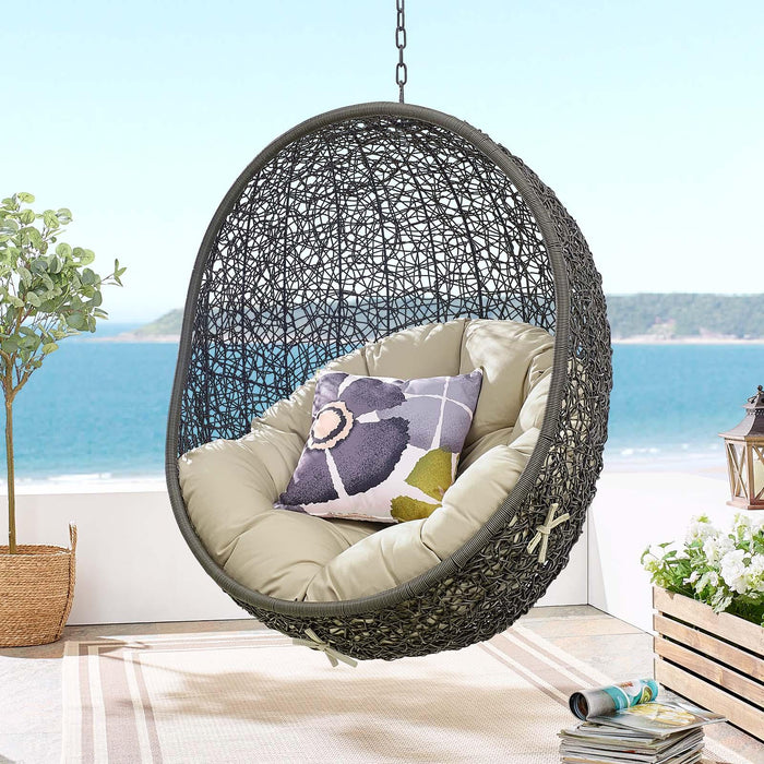 Hide Outdoor Patio Sunbrella� Swing Chair With Stand