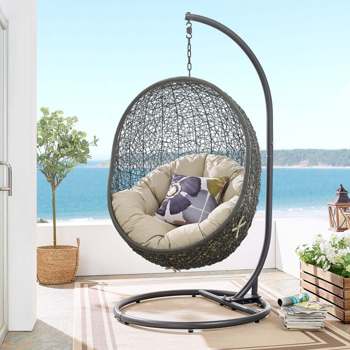 Hide Outdoor Patio Sunbrella� Swing Chair With Stand