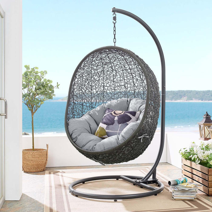 Hide Outdoor Patio Sunbrella� Swing Chair With Stand