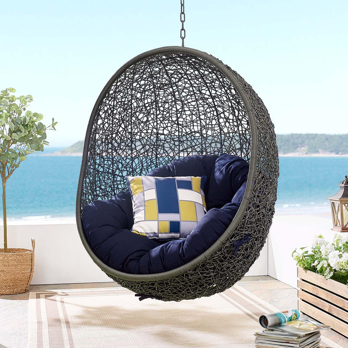 Hide Outdoor Patio Sunbrella� Swing Chair With Stand