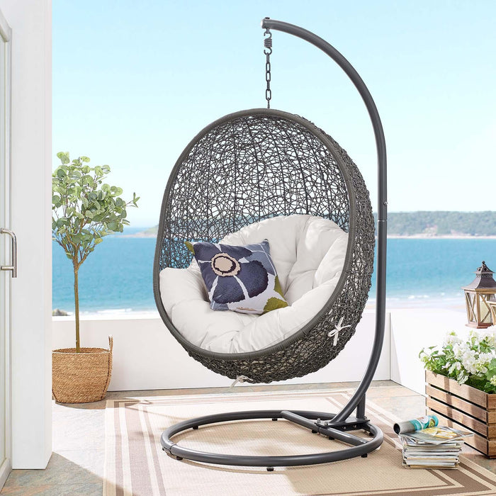 Hide Outdoor Patio Sunbrella� Swing Chair With Stand