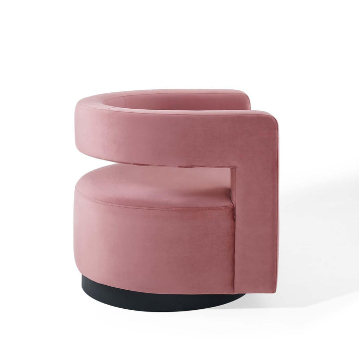 Spin Cutaway Performance Velvet Swivel Armchair