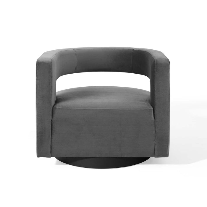 Spin Cutaway Performance Velvet Swivel Armchair