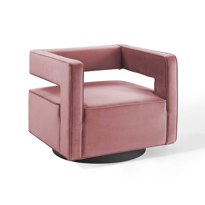 Booth Performance Velvet Swivel Armchair image