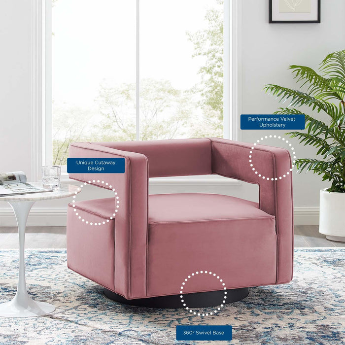 Booth Performance Velvet Swivel Armchair