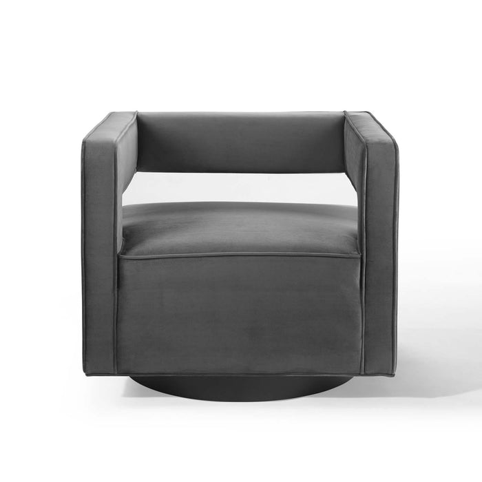 Booth Performance Velvet Swivel Armchair