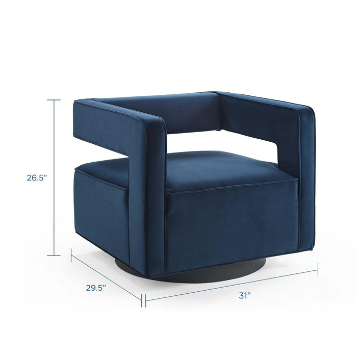 Booth Performance Velvet Swivel Armchair