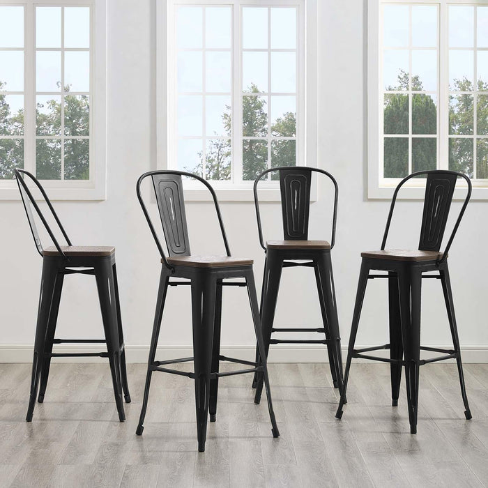 Promenade Bar Stool Metal Set of 4