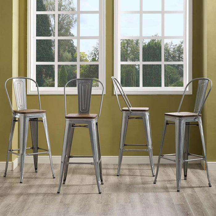 Promenade Bar Stool Metal Set of 4