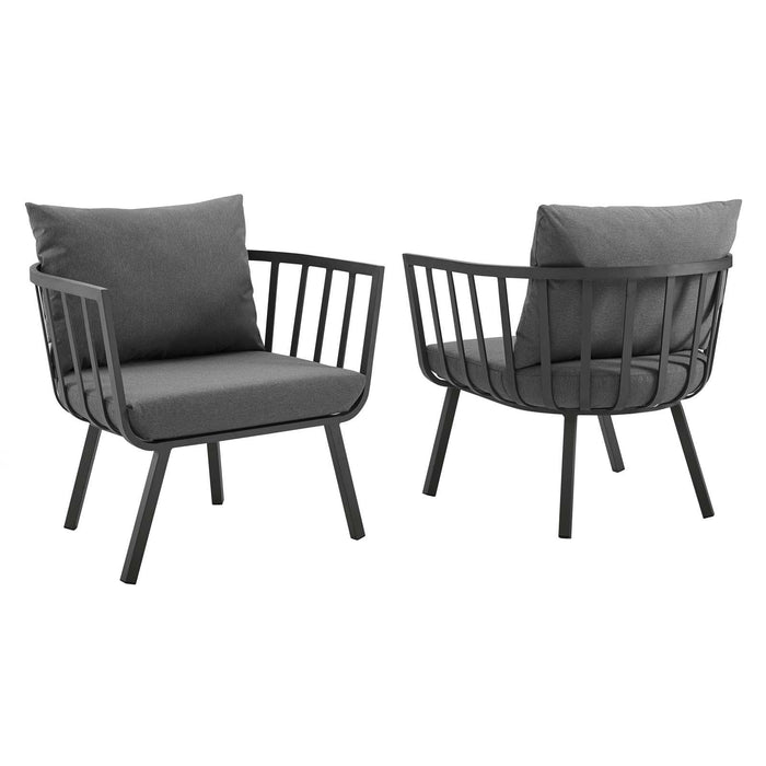 Riverside Outdoor Patio Aluminum Armchair Set of 2 image