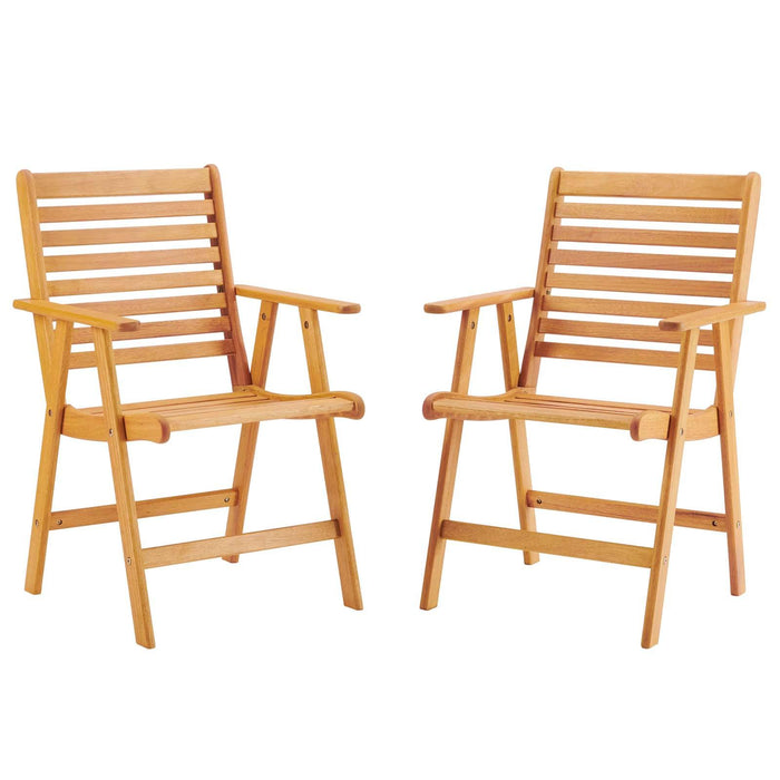 Hatteras Outdoor Patio Eucalyptus Wood Armchair Set of 2 image