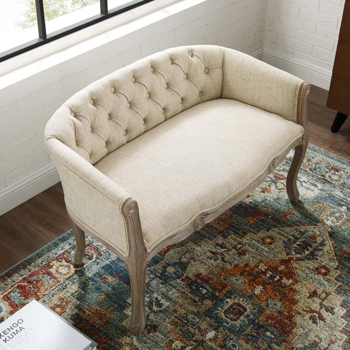 Crown Vintage French Upholstered Settee Loveseat