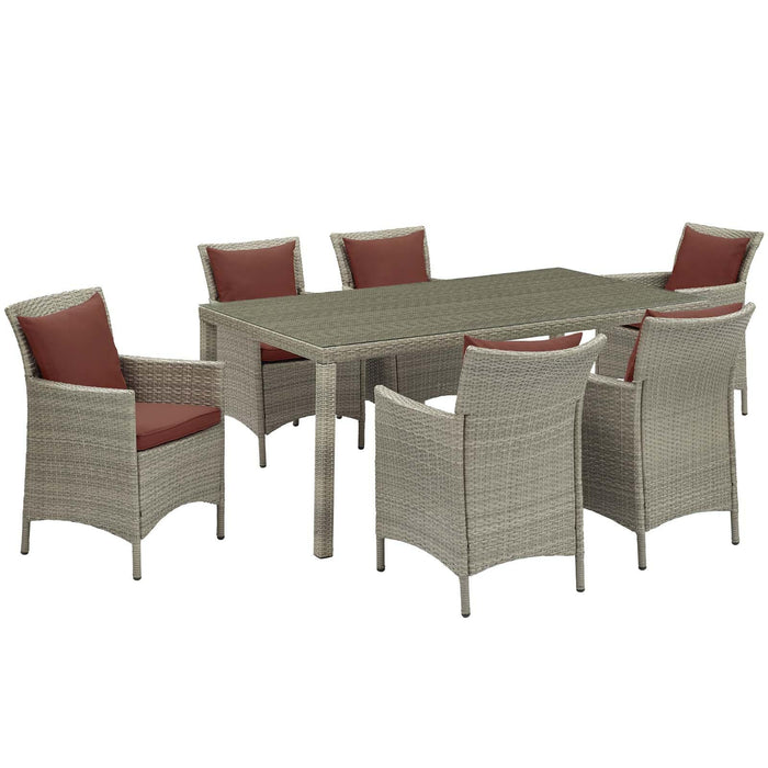 Conduit 7 Piece Outdoor Patio Wicker Rattan Dining Set