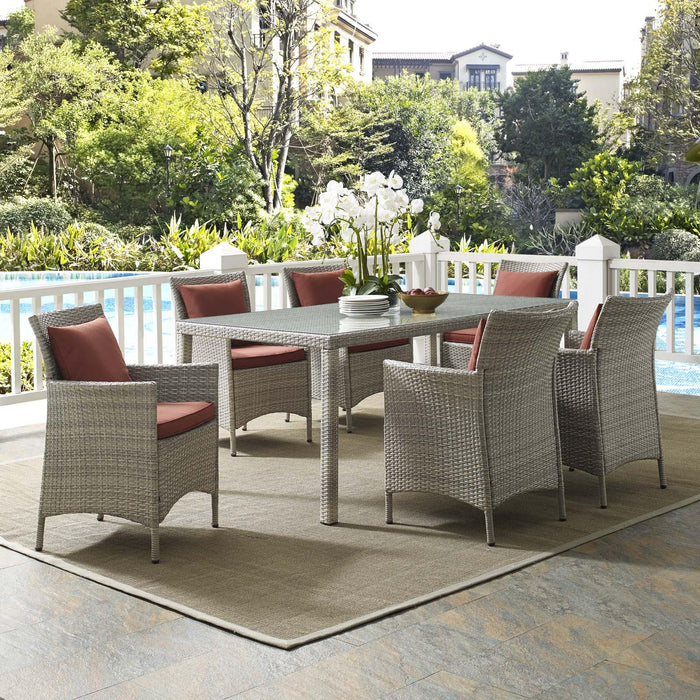 Conduit 7 Piece Outdoor Patio Wicker Rattan Dining Set