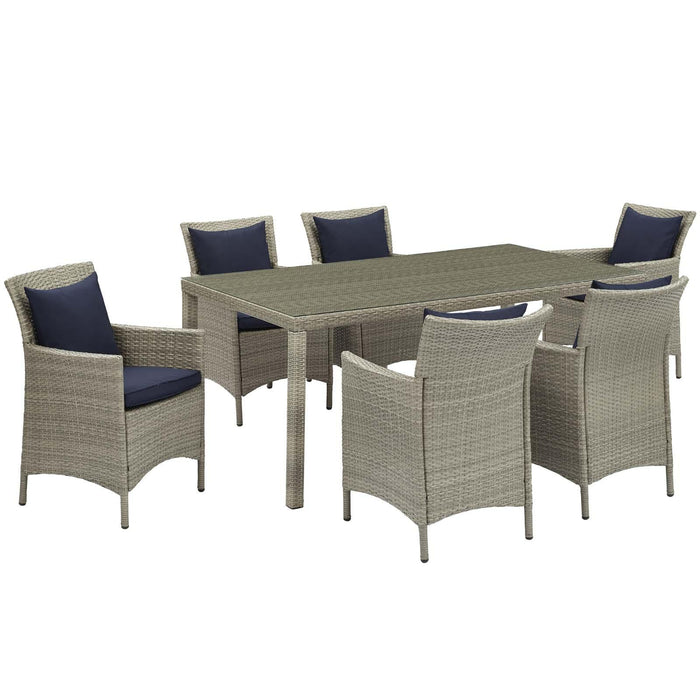 Conduit 7 Piece Outdoor Patio Wicker Rattan Dining Set