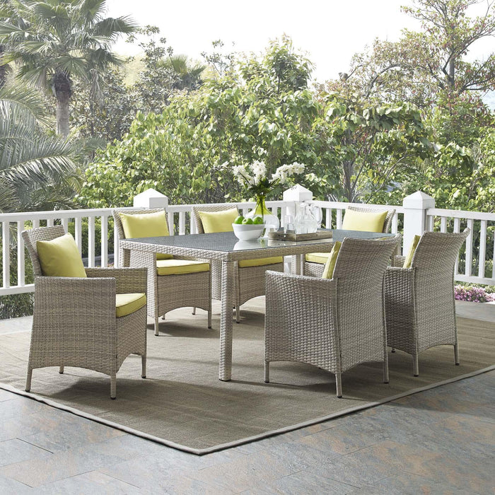 Conduit 7 Piece Outdoor Patio Wicker Rattan Dining Set