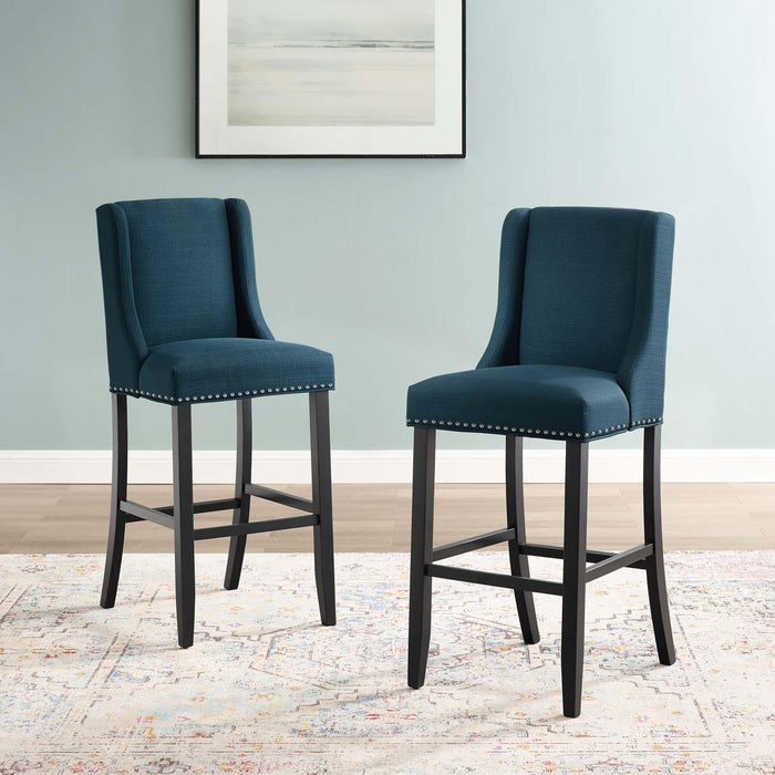 Baron Bar Stool Upholstered Fabric Set of 2