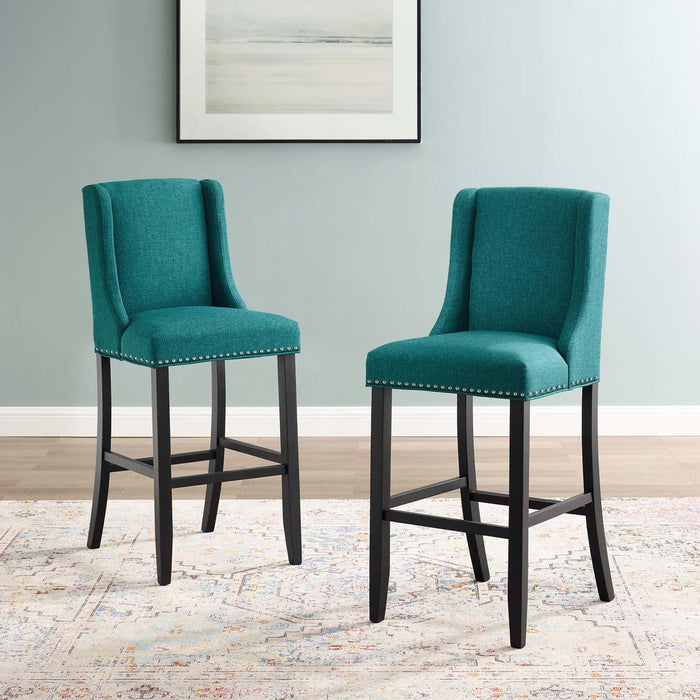 Baron Bar Stool Upholstered Fabric Set of 2