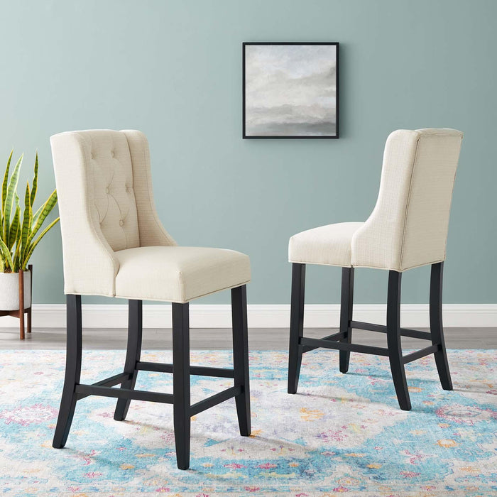 Baronet Counter Bar Stool Upholstered Fabric Set of 2