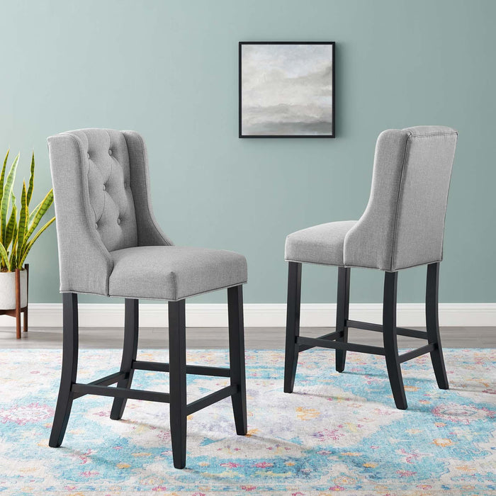 Baronet Counter Bar Stool Upholstered Fabric Set of 2