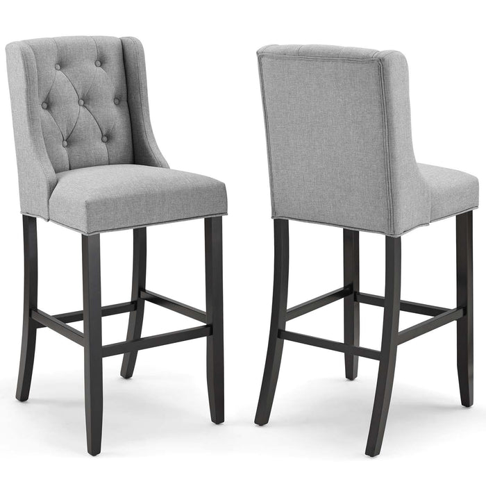 Baronet Bar Stool Upholstered Fabric Set of 2