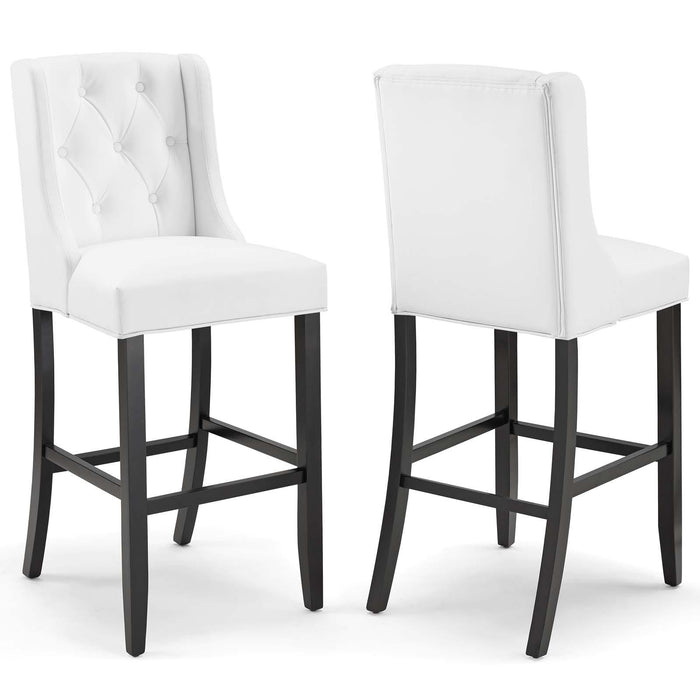 Baronet Bar Stool Faux Leather Set of 2 image